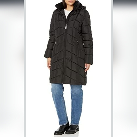 Calvin Klein Women's Black Puffer Coat Size Medium NWT - Picture 1 of 11
